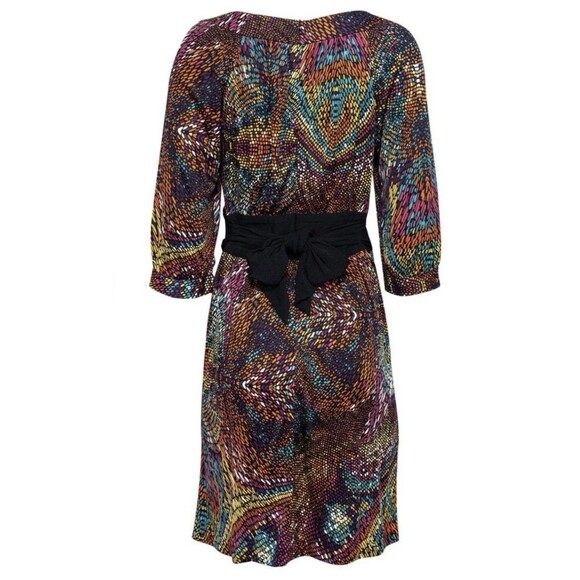 Trina Turk Silk A-line Geometric Mosaic Tie Multi Colored Dress Women’s Size 2 - Picture 6 of 6